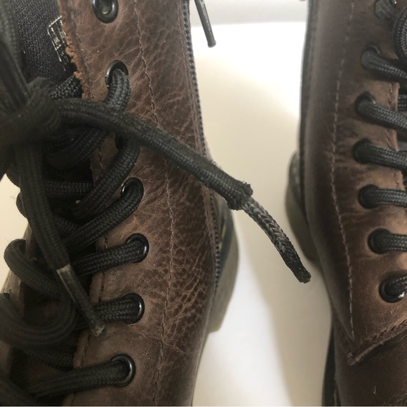 Dr Martens Brown Leather 8-eye combat boots Zipper DMs Docs Sz 5 - Picture 9 of 15